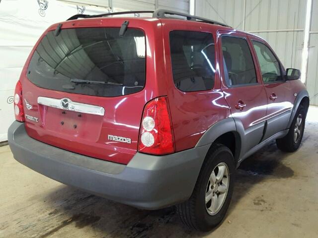 4F2YZ02ZX6KM14842 - 2006 MAZDA TRIBUTE I BURGUNDY photo 4