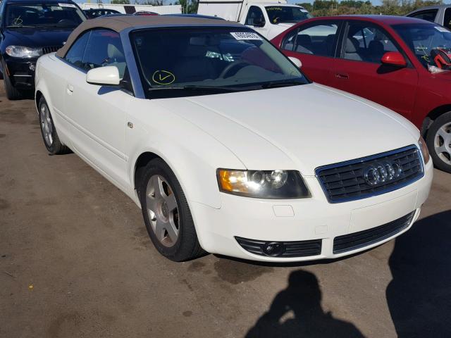 WAUAC48H25K015833 - 2005 AUDI A4 1.8 CAB WHITE photo 1