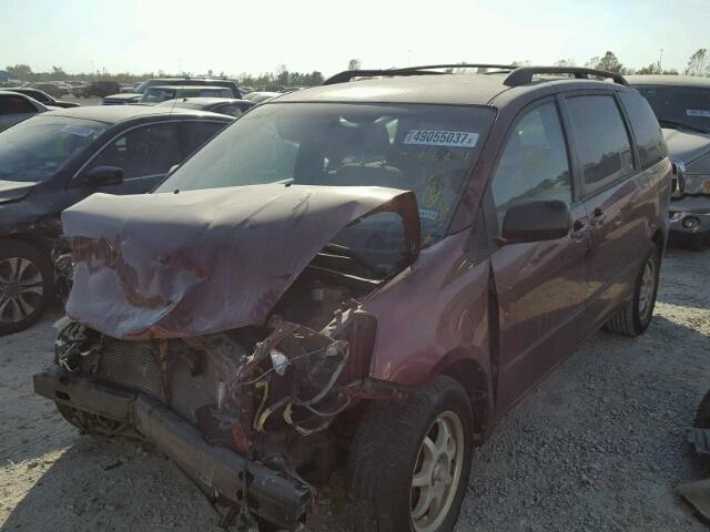 5TDZK23C68S148844 - 2008 TOYOTA SIENNA CE MAROON photo 2