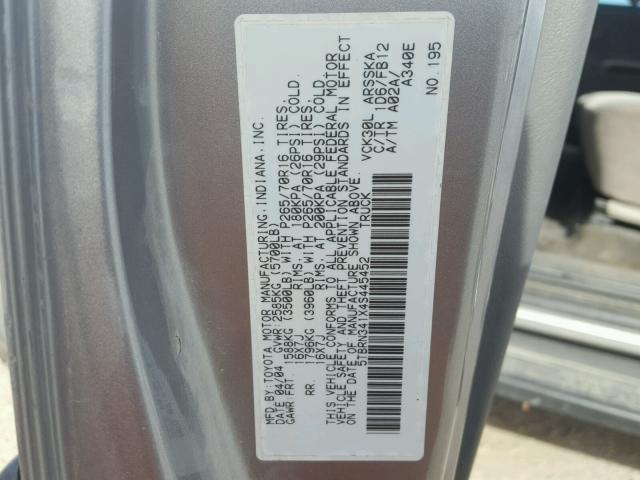 5TBRN341X4S445452 - 2004 TOYOTA TUNDRA ACC SILVER photo 10