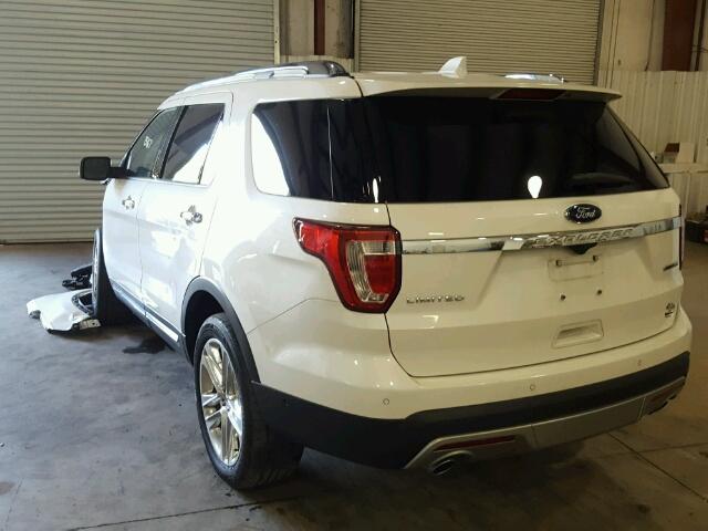 1FM5K7F84GGD12972 - 2016 FORD EXPLORER L WHITE photo 3