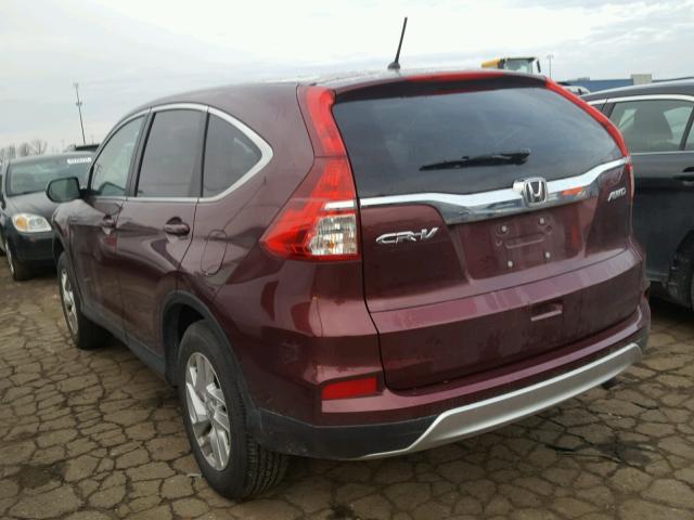 2HKRM4H55GH687749 - 2016 HONDA CR-V EX BURGUNDY photo 3