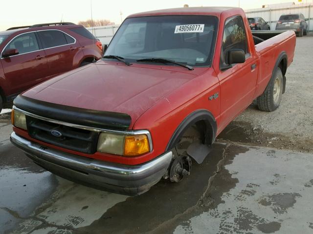 1FTCR11X0VPA81018 - 1997 FORD RANGER RED photo 2