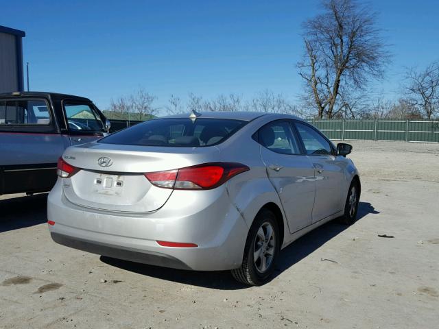 5NPDH4AE5EH481143 - 2014 HYUNDAI ELANTRA SE SILVER photo 4