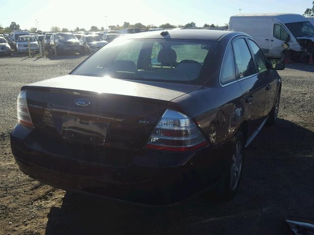 1FAHP24W59G107788 - 2009 FORD TAURUS SEL BURGUNDY photo 4