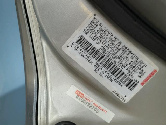 JT8BF28G910318171 - 2001 LEXUS ES 300 SILVER photo 10