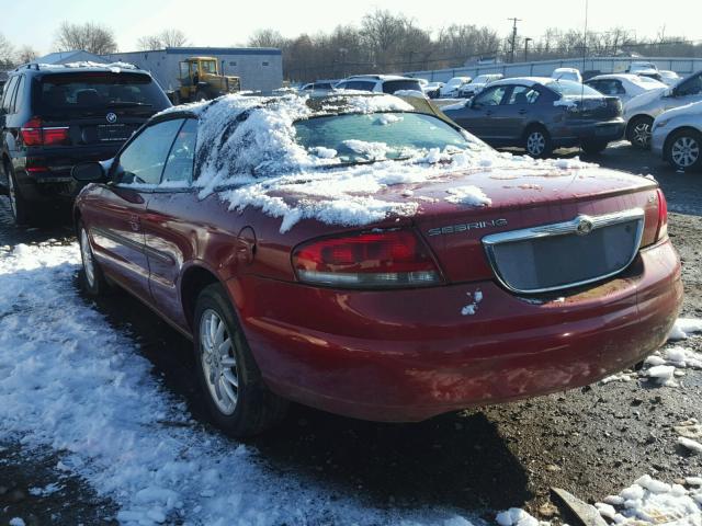 1C3EL55R82N177374 - 2002 CHRYSLER SEBRING LX RED photo 3