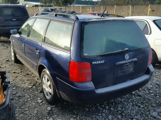 WVWNA23B7YE086031 - 2000 VOLKSWAGEN PASSAT GLS BLUE photo 3