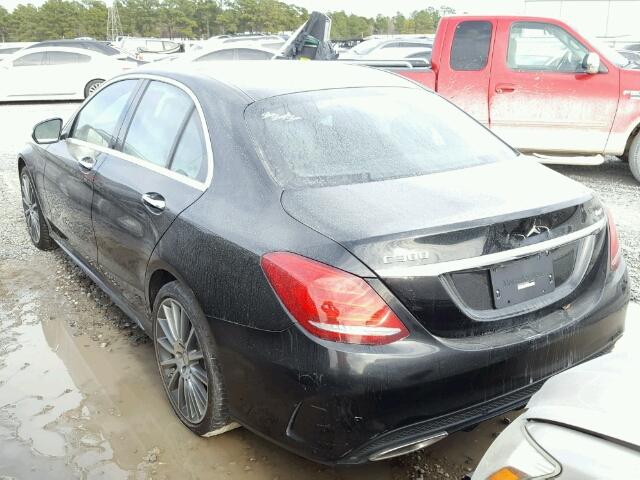 55SWF4KB1FU030034 - 2015 MERCEDES-BENZ C 300 4MAT BLACK photo 3