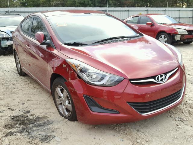 5NPDH4AE9EH546883 - 2014 HYUNDAI ELANTRA SE RED photo 1