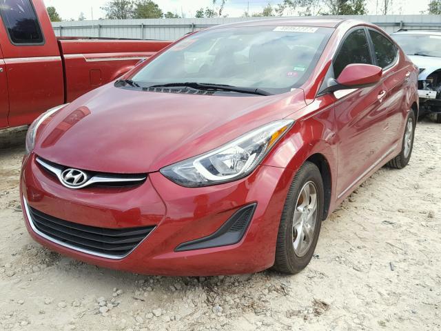 5NPDH4AE9EH546883 - 2014 HYUNDAI ELANTRA SE RED photo 2