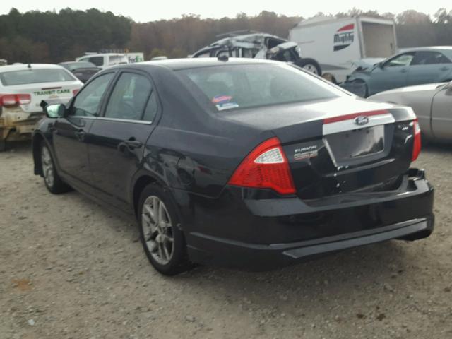 3FAHP0JA6CR434276 - 2012 FORD FUSION SEL BLACK photo 3