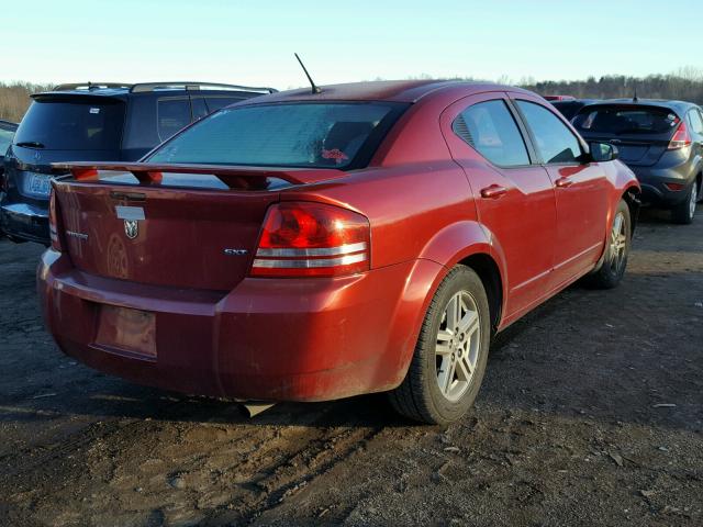 1B3LC56K18N569661 - 2008 DODGE AVENGER SX RED photo 4