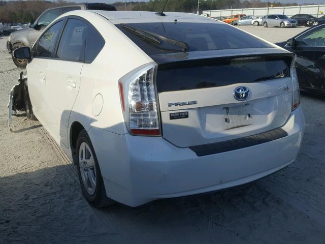 JTDKN3DU7B1369556 - 2011 TOYOTA PRIUS WHITE photo 3