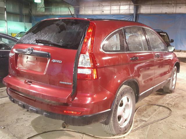 5J6RE4H34BL017071 - 2011 HONDA CR-V LX RED photo 4