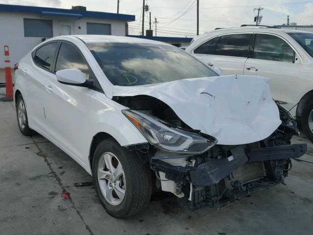 5NPDH4AE3FH568993 - 2015 HYUNDAI ELANTRA SE WHITE photo 1