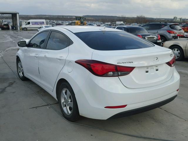 5NPDH4AE3FH568993 - 2015 HYUNDAI ELANTRA SE WHITE photo 3