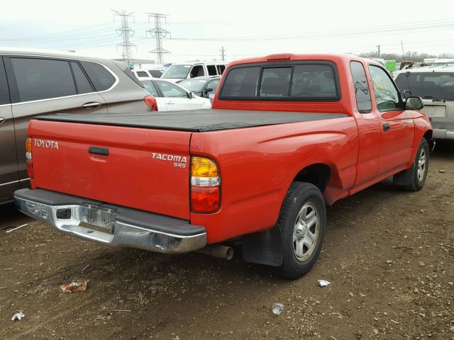 5TEVL52N04Z420060 - 2004 TOYOTA TACOMA XTR RED photo 4