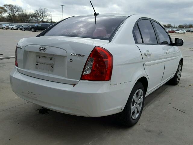 KMHCN4AC4AU444020 - 2010 HYUNDAI ACCENT GLS WHITE photo 4