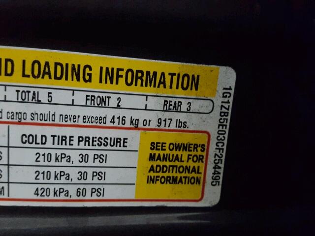 1G1ZB5E03CF254495 - 2012 CHEVROLET MALIBU LS ნაცრისფერი ფოტო 10