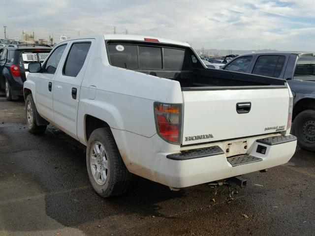 2HJYK16298H505906 - 2008 HONDA RIDGELINE WHITE photo 3