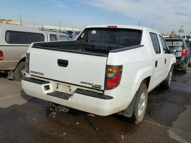 2HJYK16298H505906 - 2008 HONDA RIDGELINE WHITE photo 4