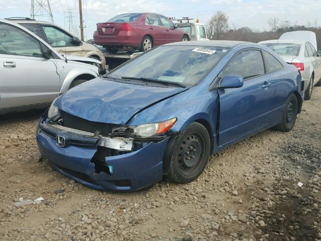 2HGFG12617H511835 - 2007 HONDA CIVIC LX BLUE photo 2