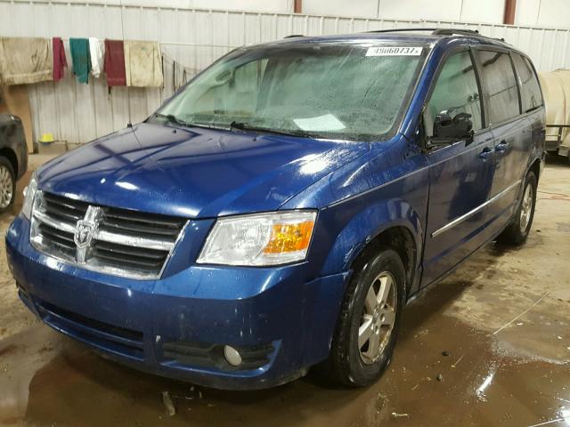 2D4RN5D19AR180565 - 2010 DODGE GRAND CARA BLUE photo 2