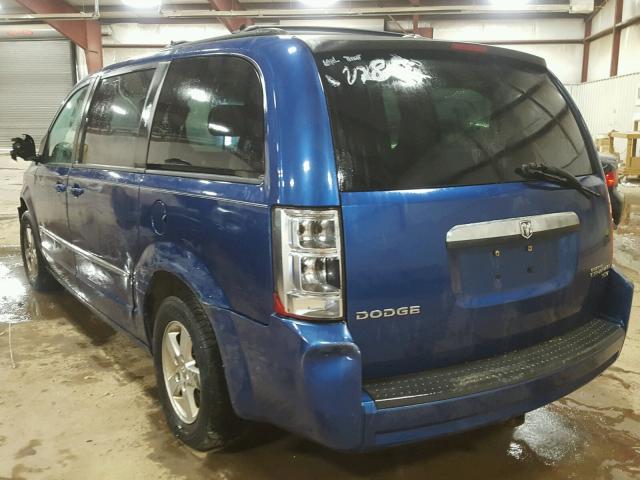 2D4RN5D19AR180565 - 2010 DODGE GRAND CARA BLUE photo 3