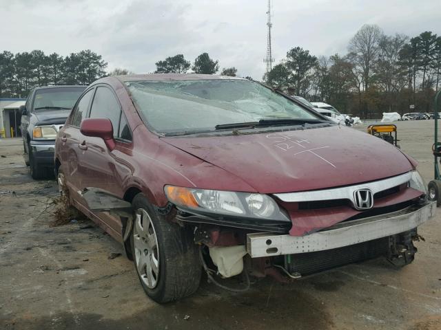 1HGFA16526L074612 - 2006 HONDA CIVIC LX BURGUNDY photo 1