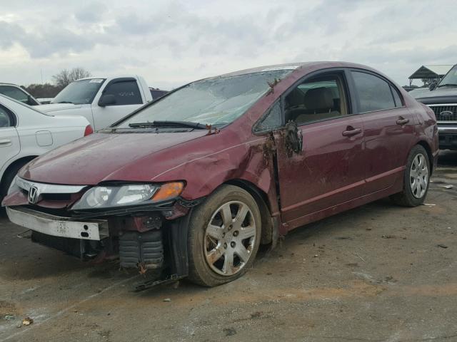 1HGFA16526L074612 - 2006 HONDA CIVIC LX BURGUNDY photo 2