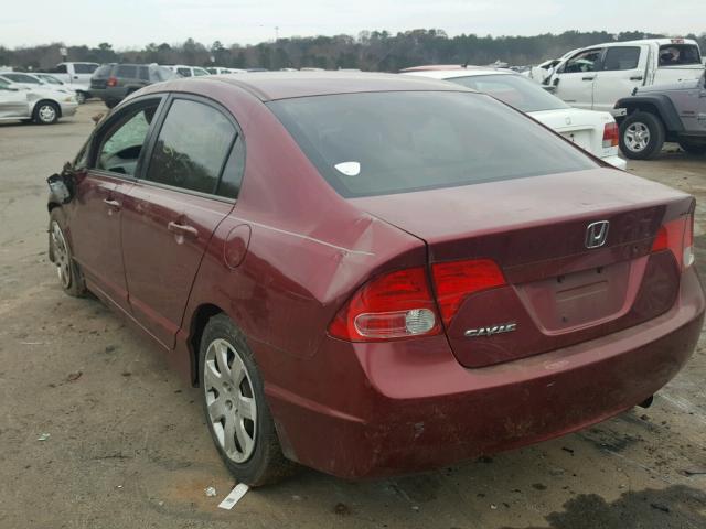 1HGFA16526L074612 - 2006 HONDA CIVIC LX BURGUNDY photo 3