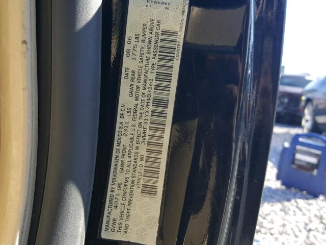 3VWRF31YX7M403161 - 2007 VOLKSWAGEN NEW BEETLE 黑色 照片 10