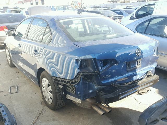 3VW267AJ7GM402058 - 2016 VOLKSWAGEN JETTA S BLUE photo 3