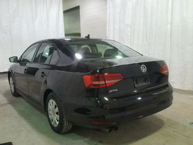 3VW2K7AJ9FM294486 - 2015 VOLKSWAGEN JETTA BASE BLACK photo 3