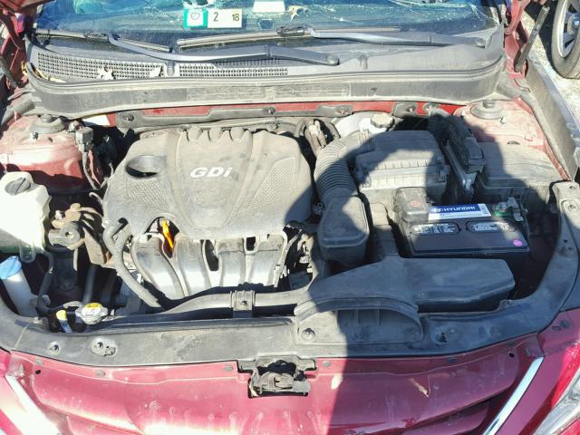 5NPEB4ACXDH745220 - 2013 HYUNDAI SONATA GLS RED photo 7