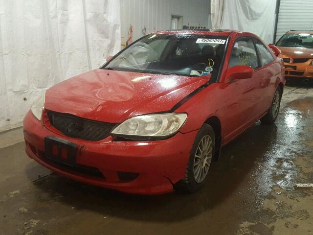 1HGEM21995L079677 - 2005 HONDA CIVIC EX RED photo 2