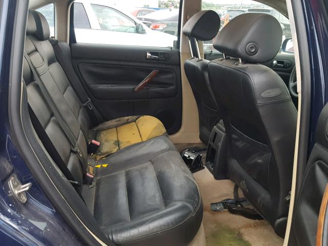 WVWBH63B41P021833 - 2001 VOLKSWAGEN PASSAT GLX BLUE photo 6