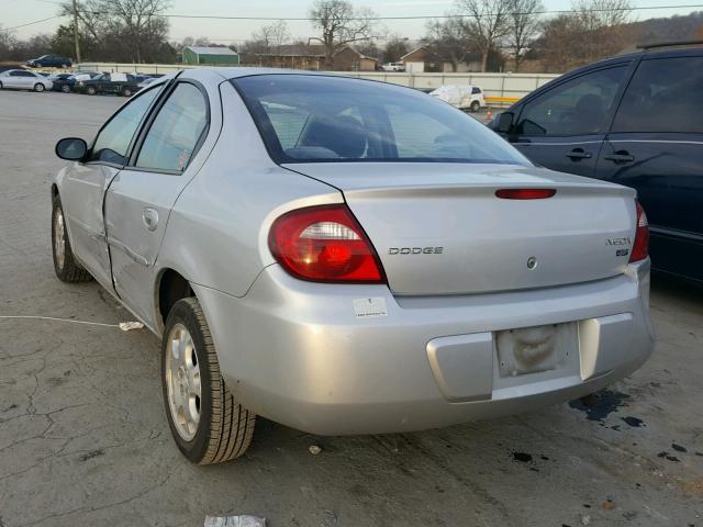 1B3ES56C35D198573 - 2005 DODGE NEON SXT SILVER photo 3