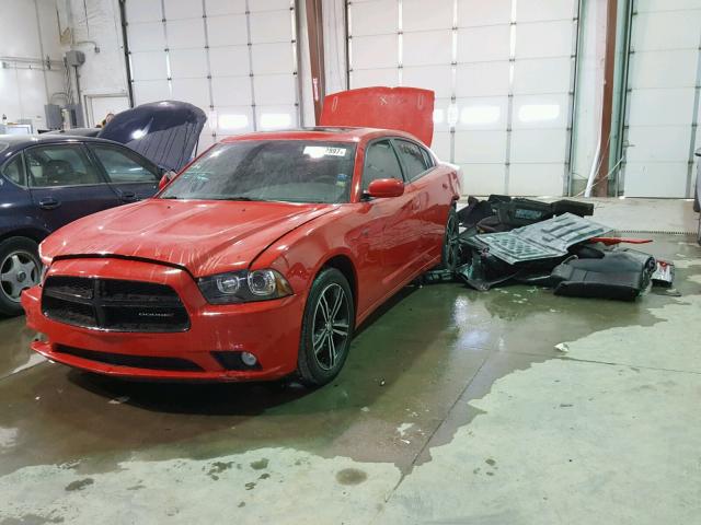 2C3CDXDT1EH122968 - 2014 DODGE CHARGER R/ RED photo 2