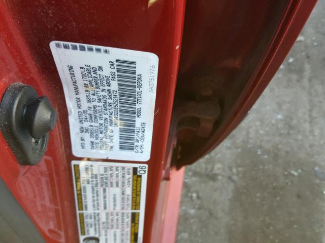 1NXBR32E85Z521472 - 2005 TOYOTA COROLLA CE RED photo 10