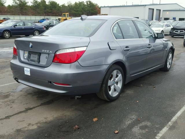 WBANV13508CZ58910 - 2008 BMW 528 XI GRAY photo 4