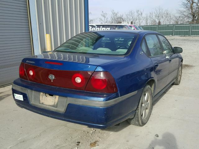 2G1WF52E149198509 - 2004 CHEVROLET IMPALA BLUE photo 4