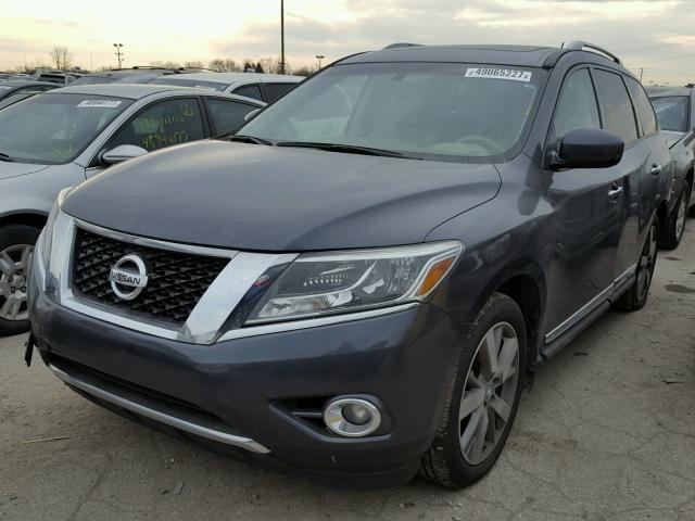 5N1AR2MM0EC709600 - 2014 NISSAN PATHFINDER GRAY photo 2