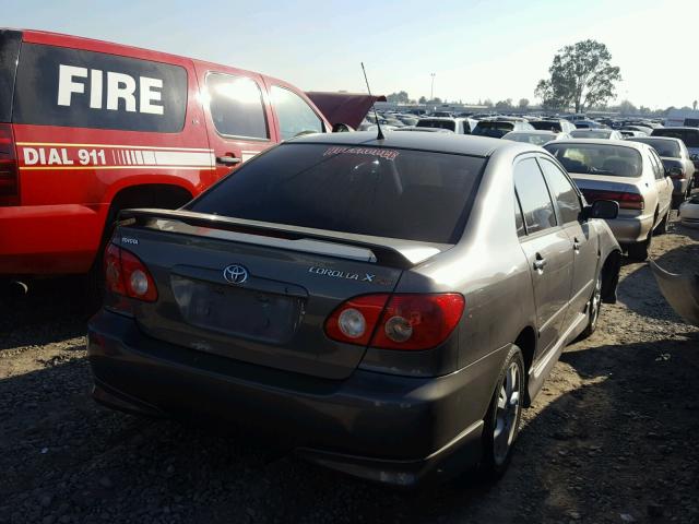 2T1BY30E35C352100 - 2005 TOYOTA COROLLA XR GRAY photo 4