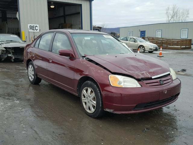 2HGES26783H626879 - 2003 HONDA CIVIC EX MAROON photo 1