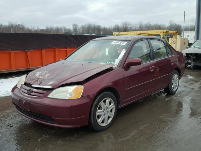 2HGES26783H626879 - 2003 HONDA CIVIC EX MAROON photo 2