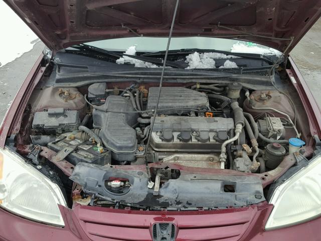 2HGES26783H626879 - 2003 HONDA CIVIC EX MAROON photo 7