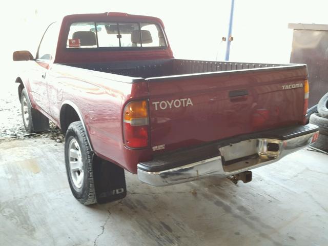 4TAPM62N3WZ146908 - 1998 TOYOTA TACOMA BURGUNDY photo 3