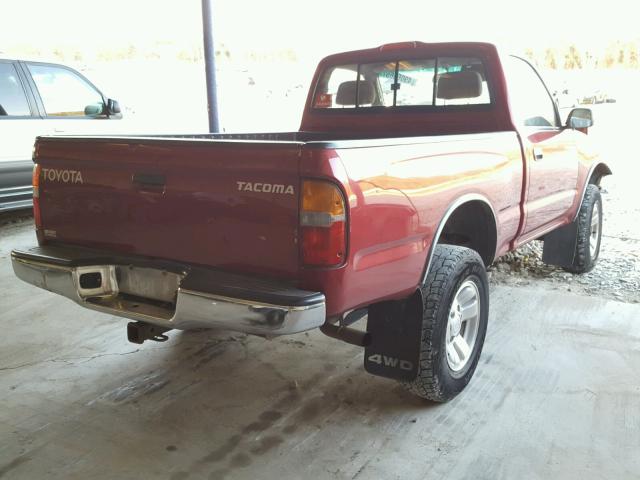 4TAPM62N3WZ146908 - 1998 TOYOTA TACOMA BURGUNDY photo 4